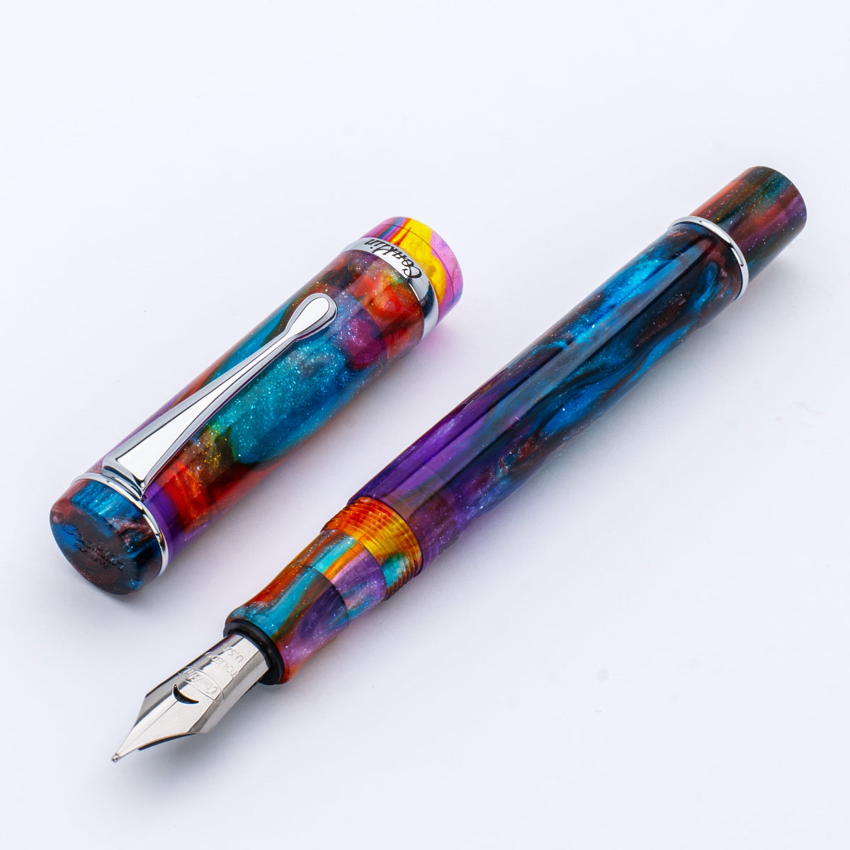 Conklin Duragraph Fountain Pen - Primary Manipulation 3.5 - Chrome Trim (Limited Edition)-Pen Boutique Ltd