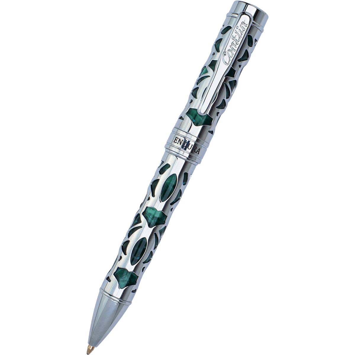 Conklin Endura Ballpoint Pen - Deco Crest Green - Pen Boutique Ltd