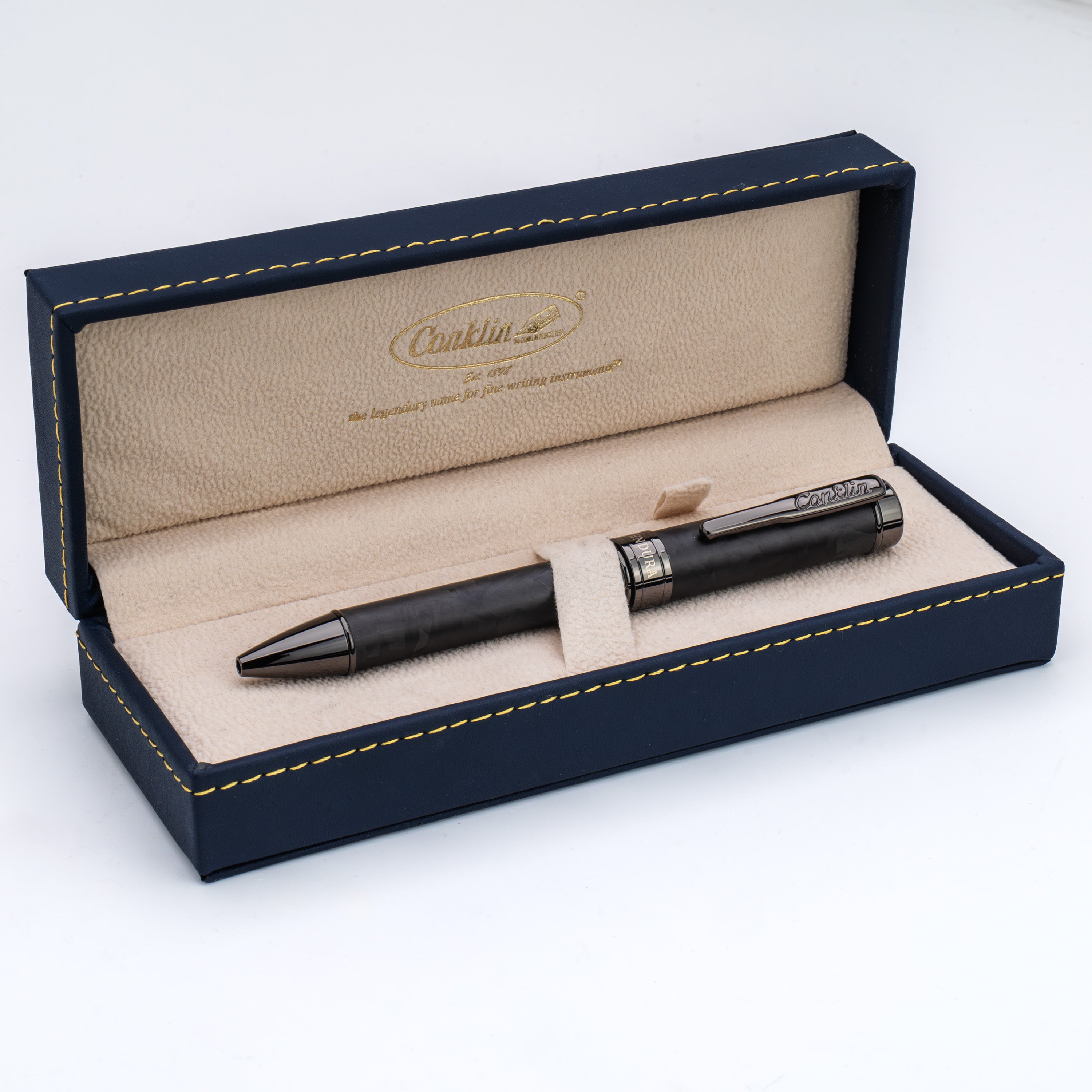 Conklin Endura Ballpoint Pen - Forged Carbon Fiber - Gunmetal Trim (Numbered Edition) - Pen Boutique Ltd