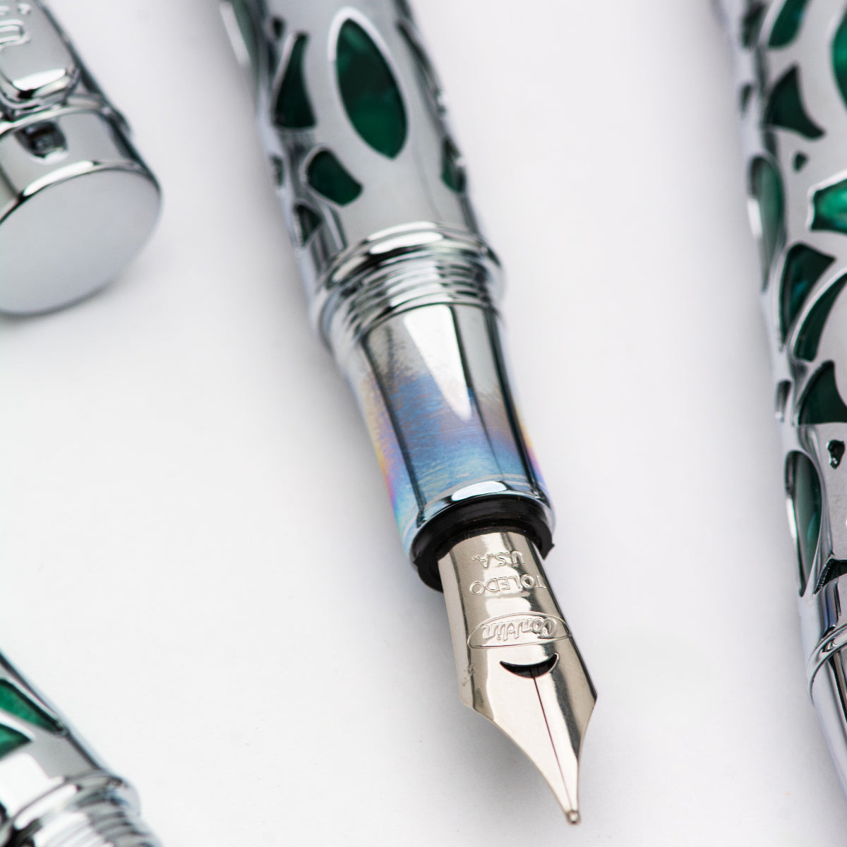 Conklin Endura Fountain Pen - Deco Crest Green-Pen Boutique Ltd