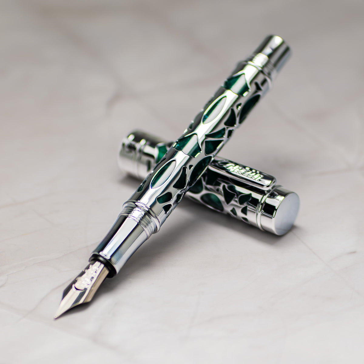 Conklin Endura Fountain Pen - Deco Crest Green-Pen Boutique Ltd