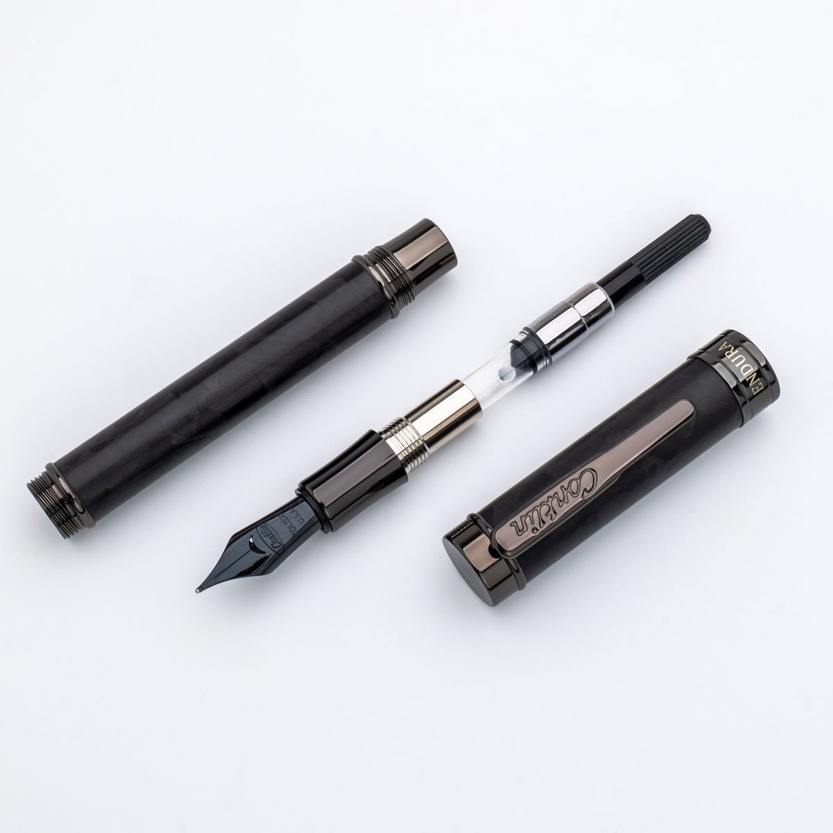 Conklin Endura Fountain Pen - Forged Carbon Fiber - Gunmetal Trim (Numbered Edition) - Pen Boutique Ltd