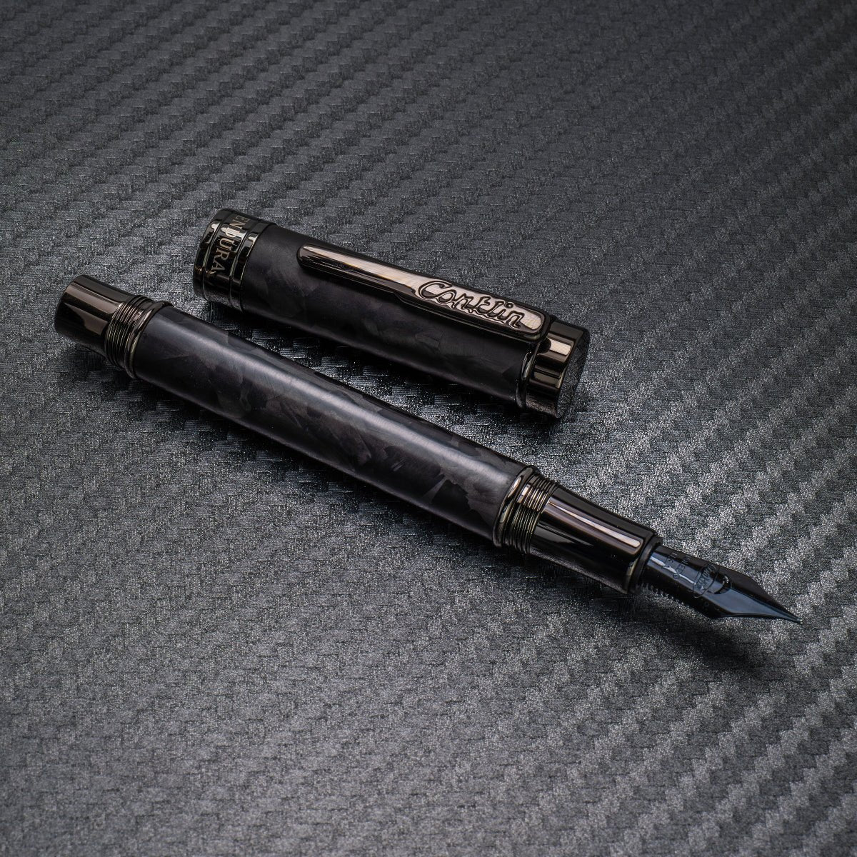 Conklin Endura Fountain Pen - Forged Carbon Fiber - Gunmetal Trim (Numbered Edition) - Pen Boutique Ltd
