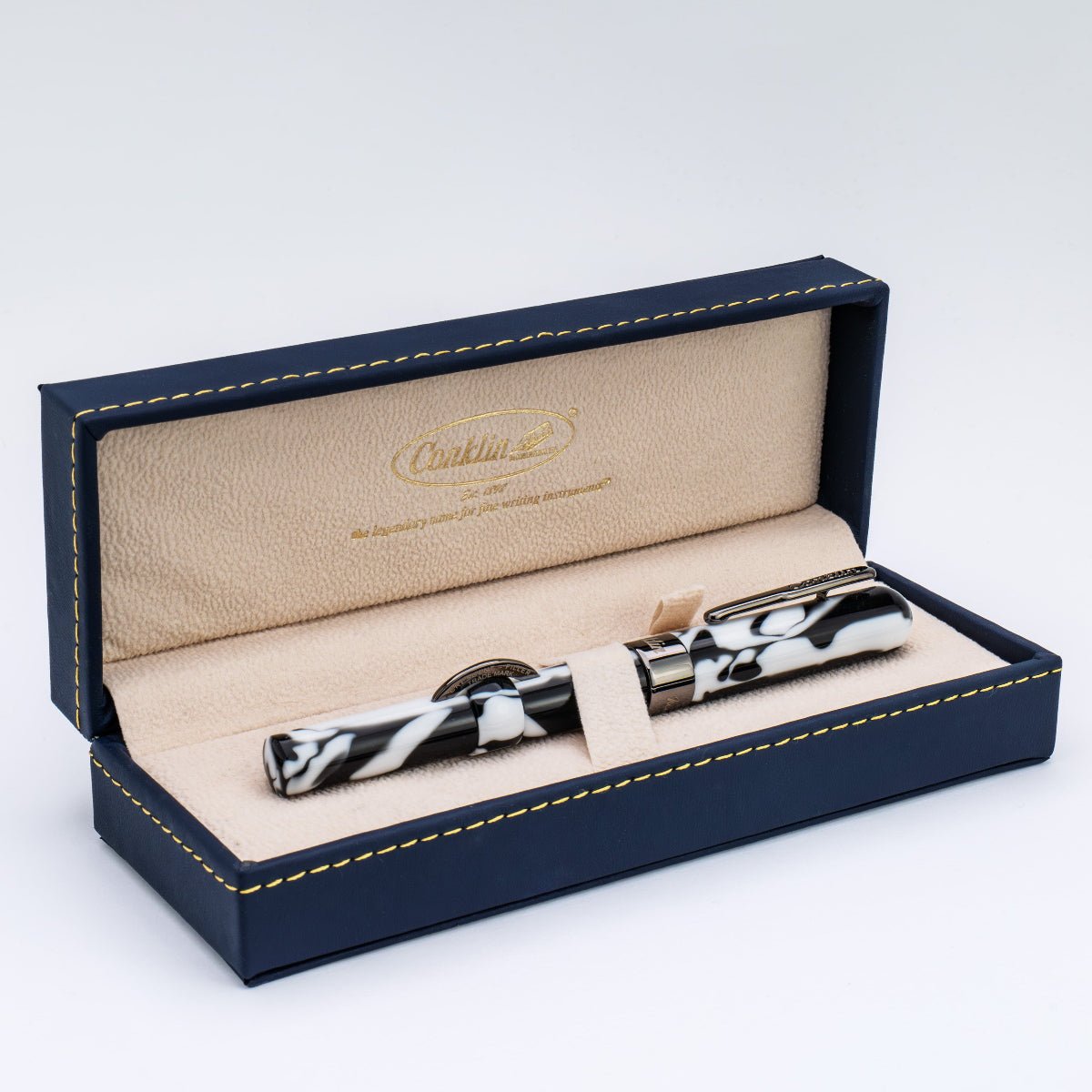 Conklin Mark Twain Fountain Pen - Limited Edition - Black/White - Pen Boutique Ltd