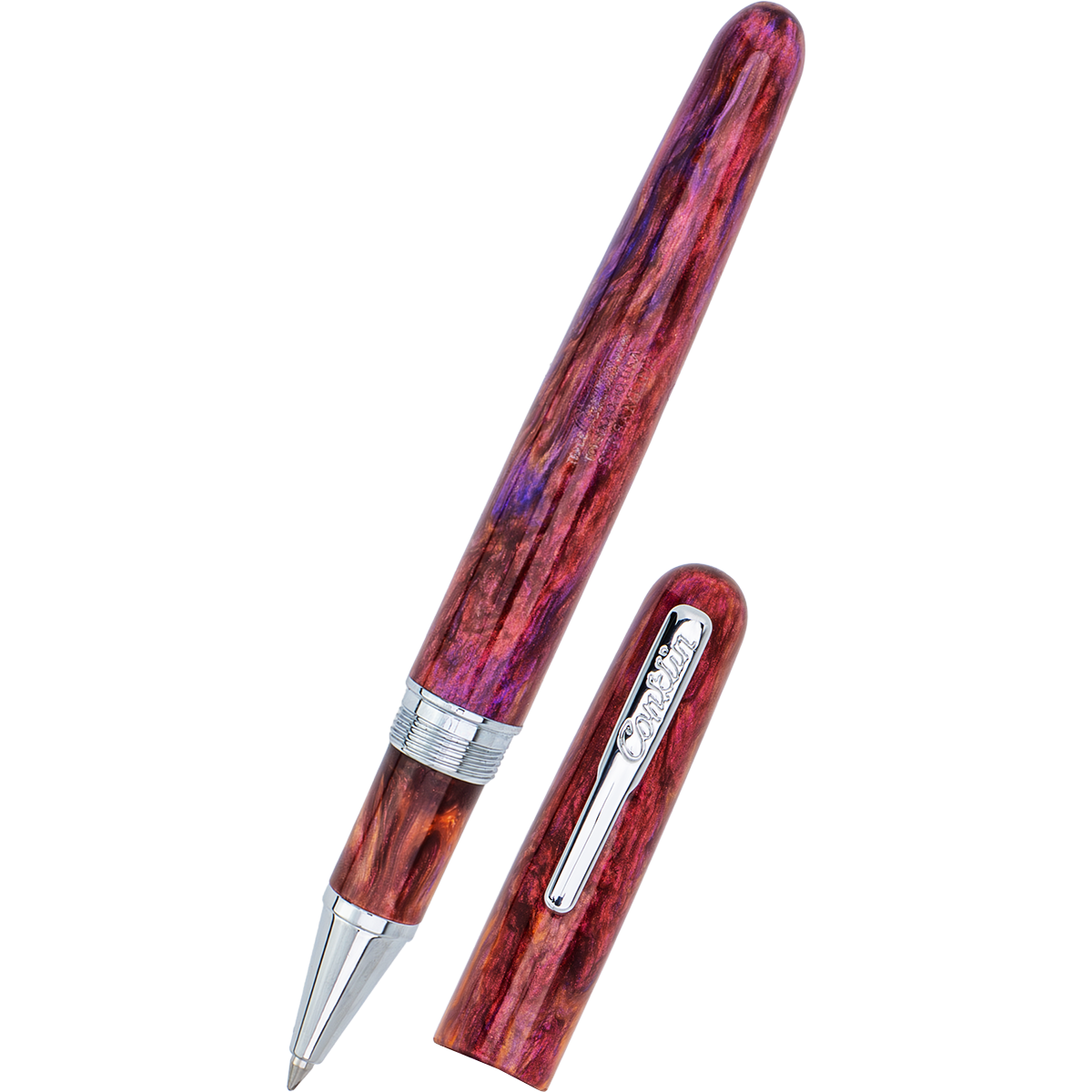 Conklin Streamline Rollerball Pen - Glossy Sunset Medley - Chrome Trim (Limited Edition) - Pen Boutique Ltd