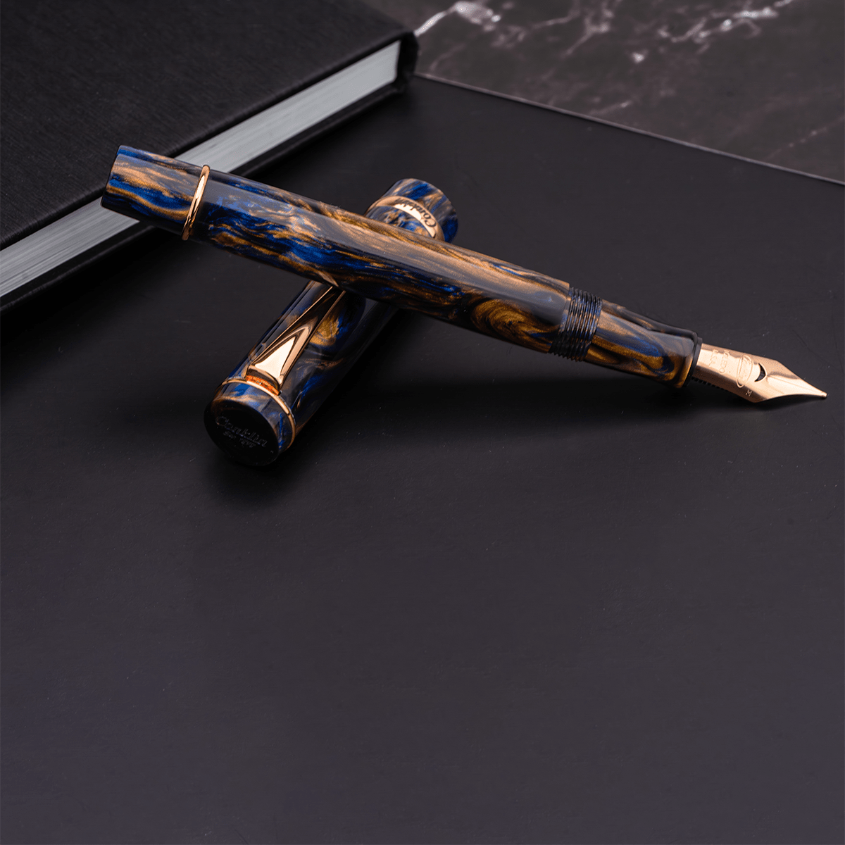 Conklin Duragraph Fountain Pen - Limited Edition - Golden Blue Jay "Horizon" - Rose Gold Plated Trim (Pen Boutique Exclusive) - Pen Boutique Ltd