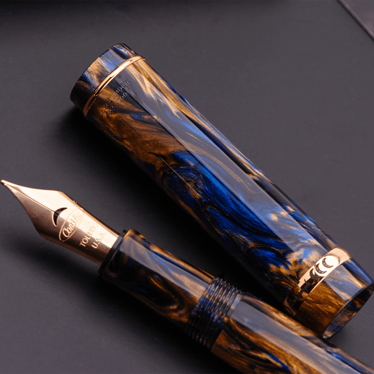 Conklin Duragraph Fountain Pen - Limited Edition - Golden Blue Jay "Horizon" - Rose Gold Plated Trim (Pen Boutique Exclusive) - Pen Boutique Ltd