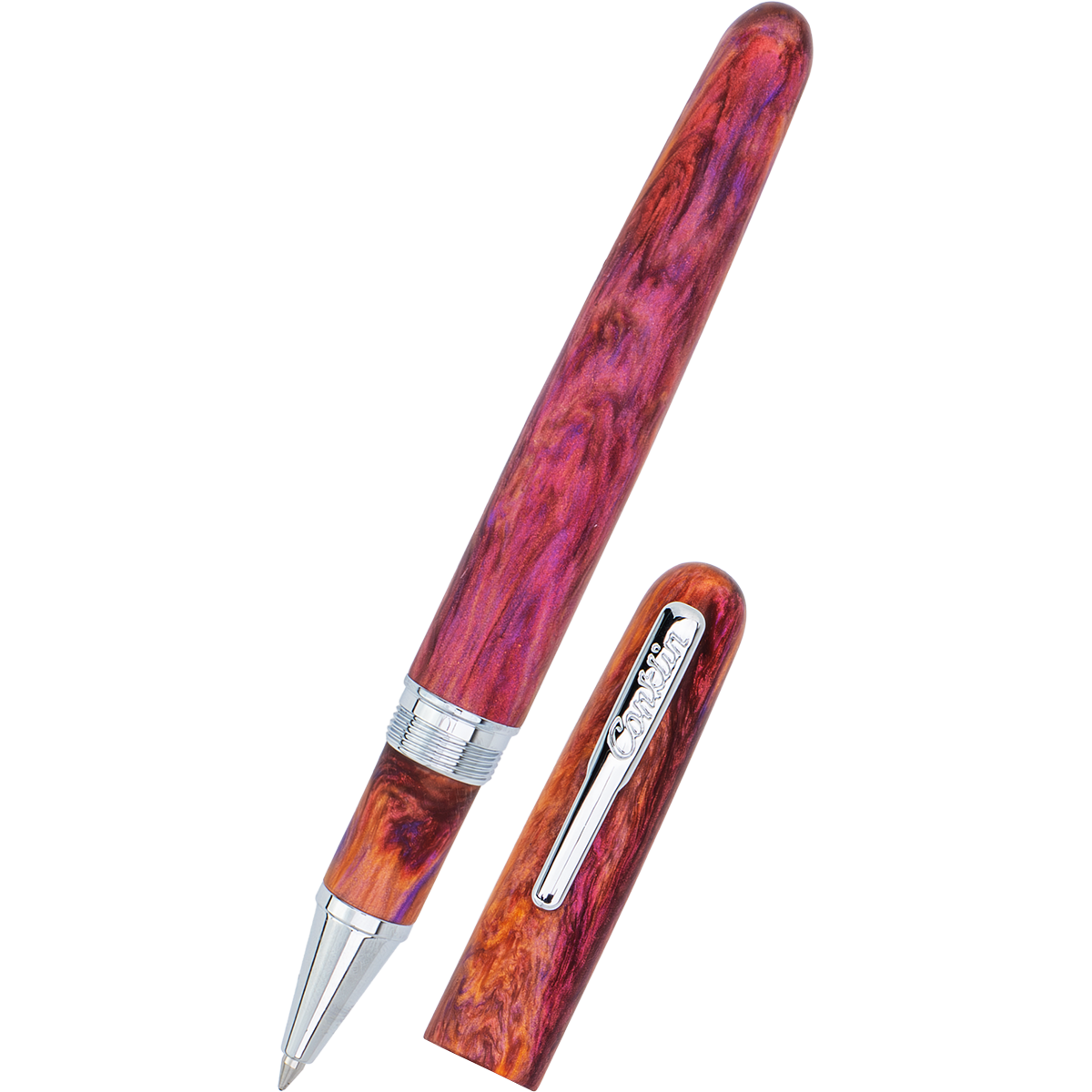 Conklin Streamline Rollerball Pen - Matte Sunset Medley - Chrome Trim (Limited Edition)