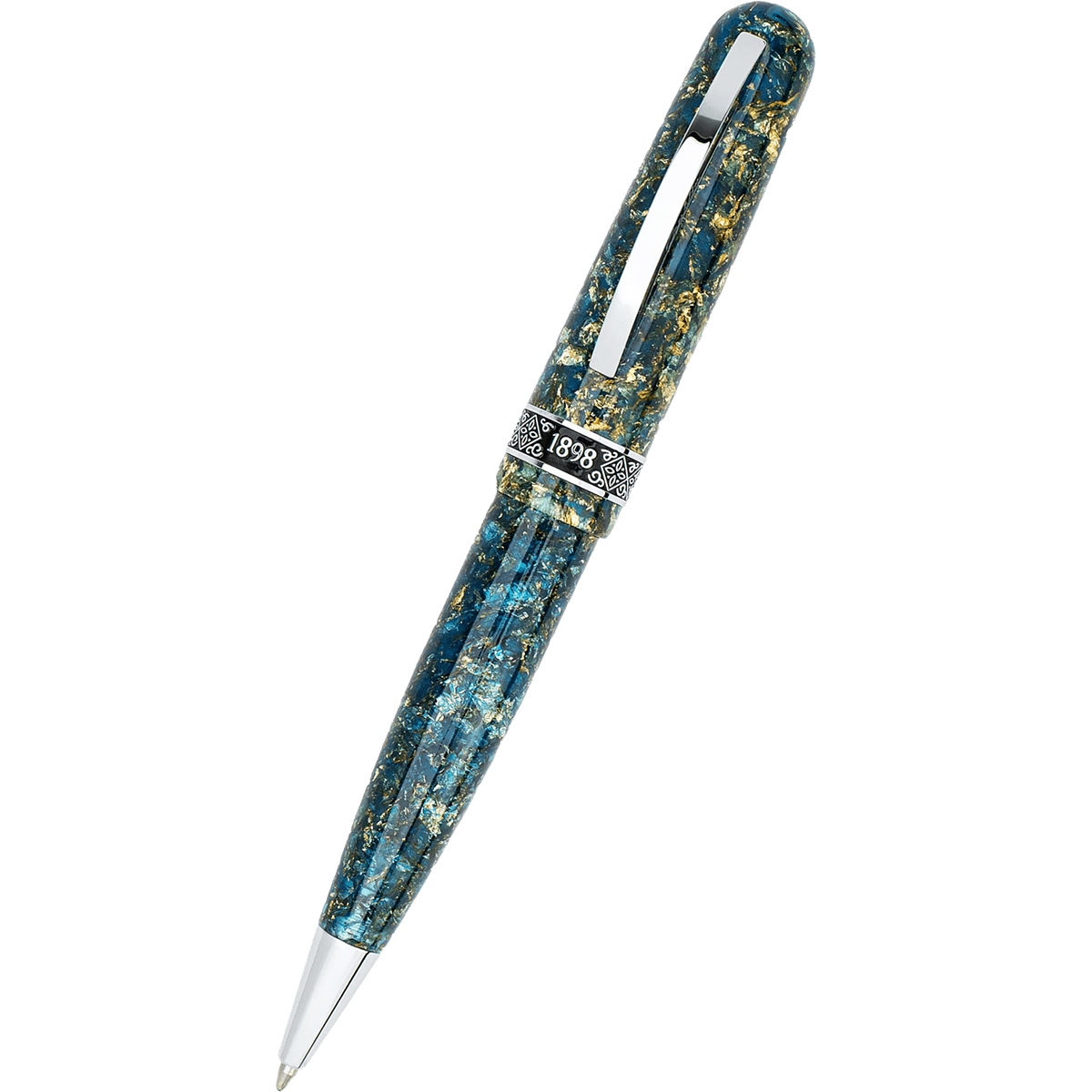 Conklin 1898 Collection Ballpoint Pen - Solaris Blue - Chrome Trim (Limited Edition) - Pen Boutique Ltd