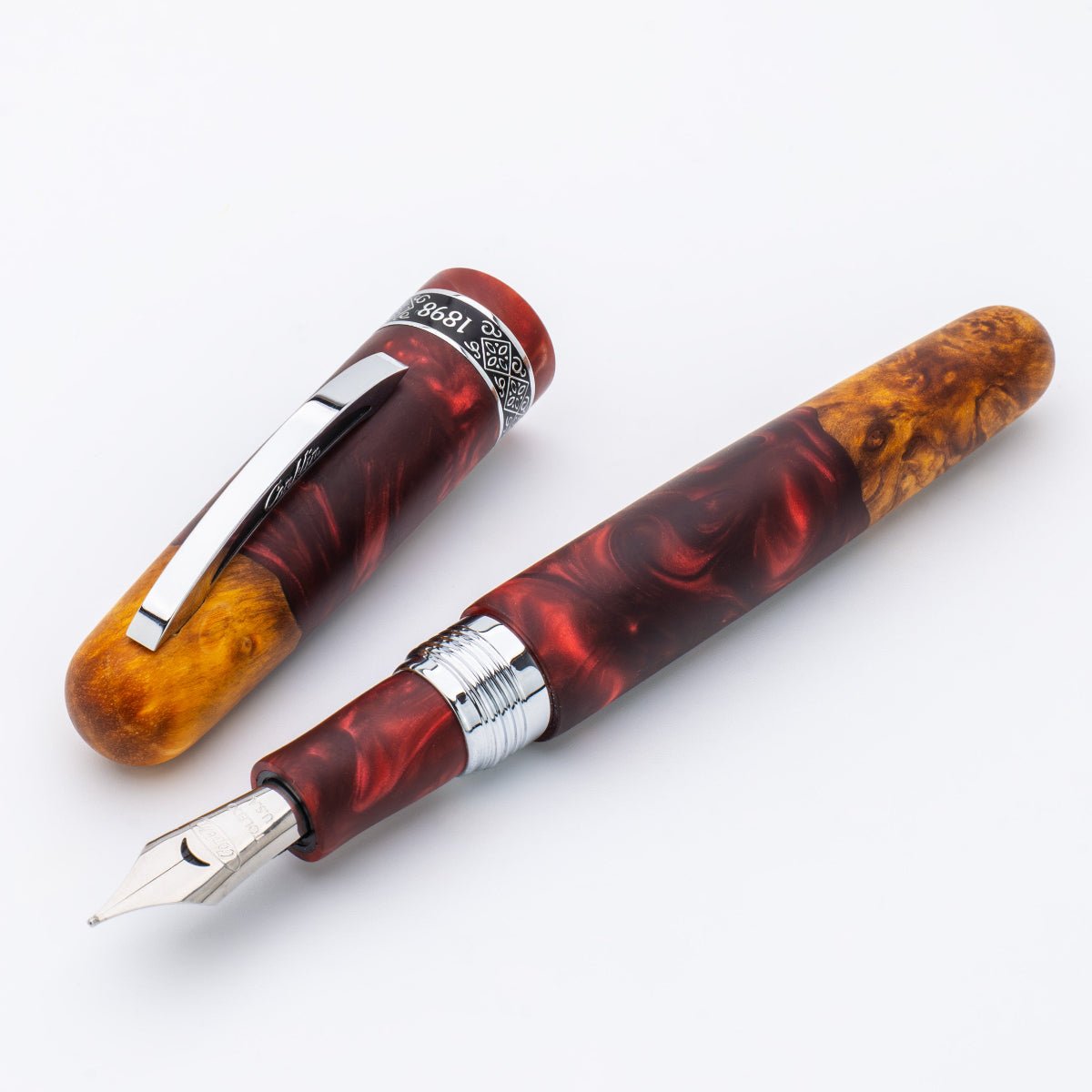 Conklin 1898 Collection Fountain Pen - Spectra Burgundy Fusion - Chrome Trim (Limited Edition)