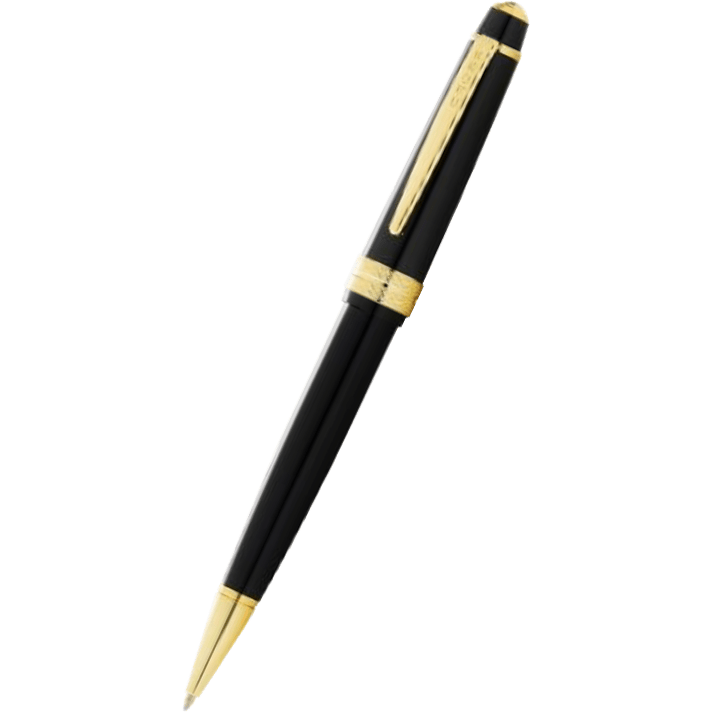 Cross Bailey Light Ballpoint Pen - Polished Black - Gold Trim - Pen Boutique Ltd
