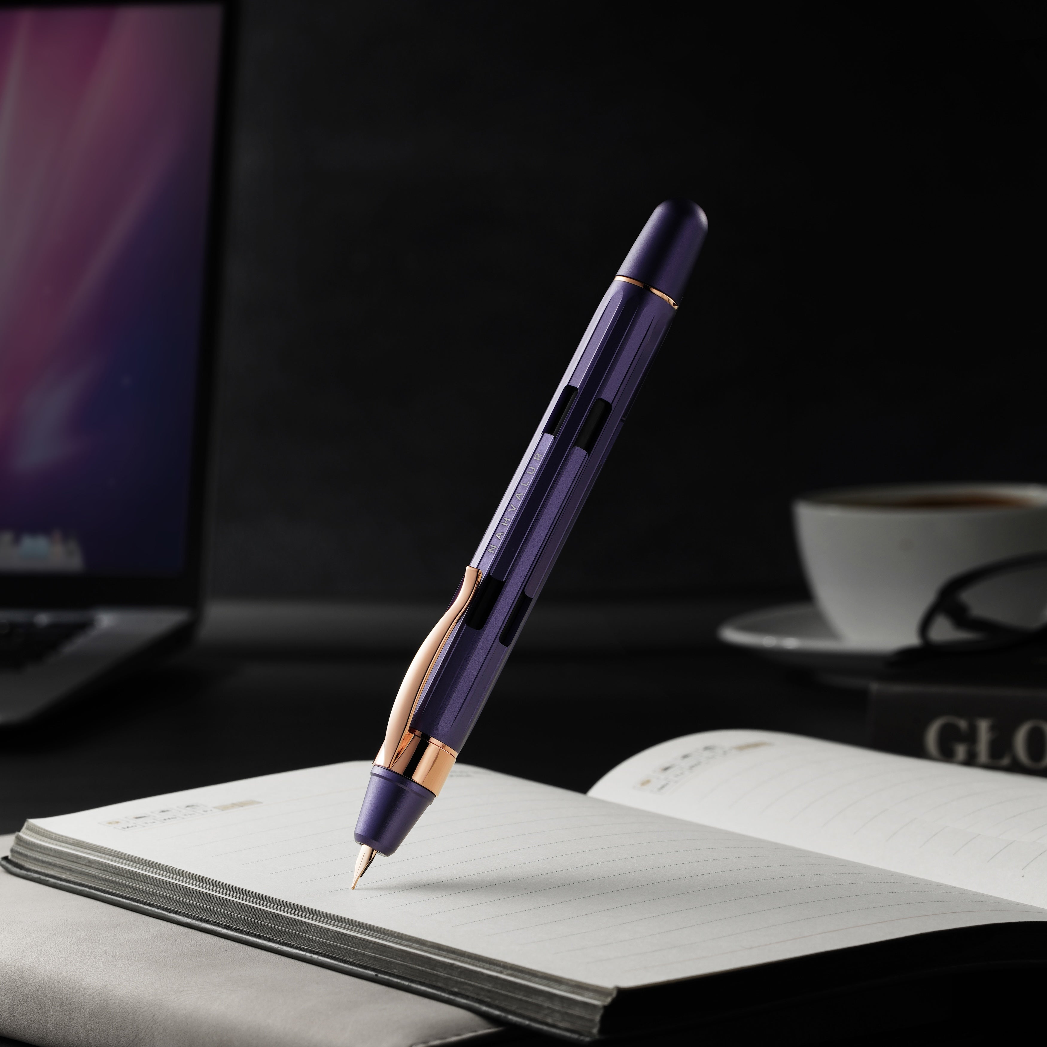Nahvalur Eclipse Fountain Pen - Hepatizon - Rose Gold Trim - Pen Boutique Ltd
