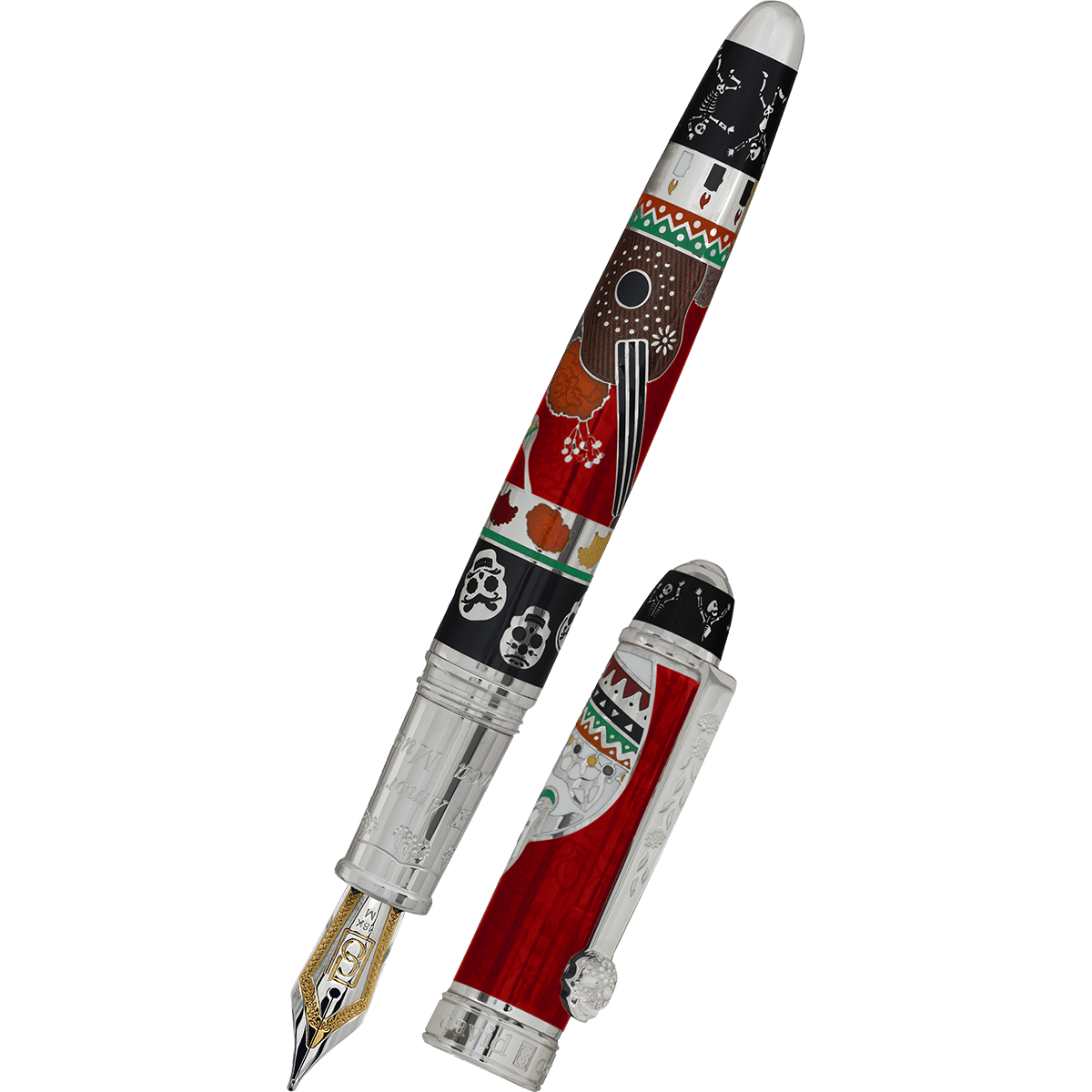 David Oscarson Dia De Los Muertos Fountain Pen - Limited Edition - Rojo (Red) - Pen Boutique Ltd