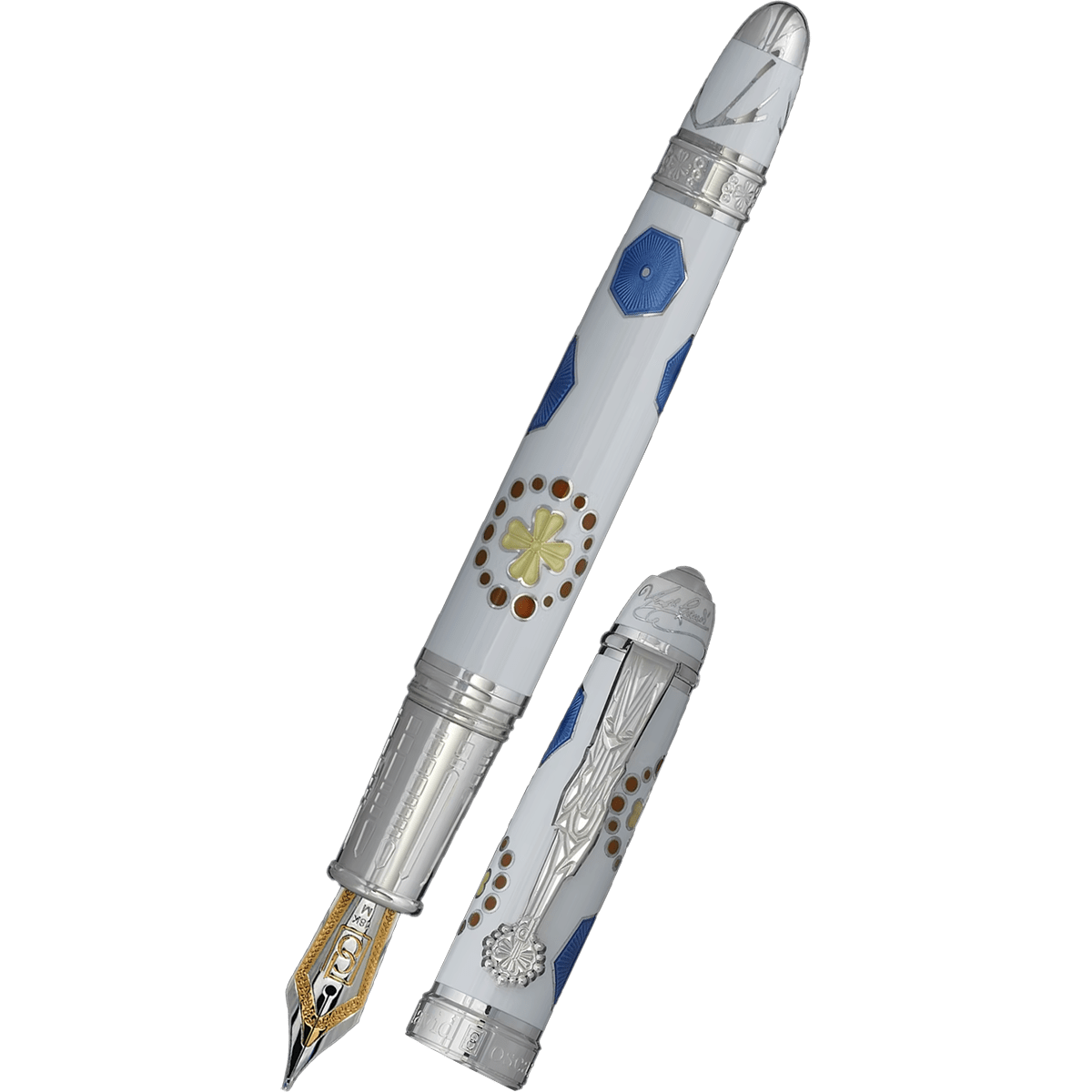 David Oscarson La Sagrada Familia Fountain Pen - Heavenly White (Limited Edition) - Pen Boutique Ltd
