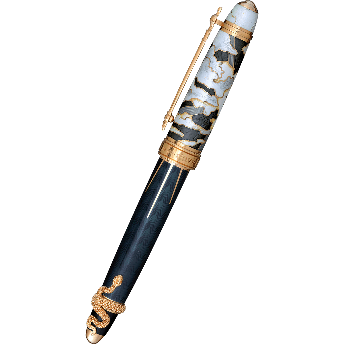David Oscarson Deus Regit Fountain Pen - Moss Black - Gold Trim - Pen Boutique Ltd