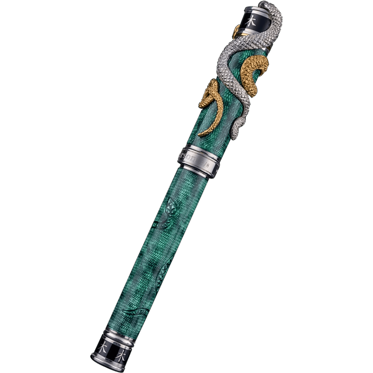 David Oscarson Green Wood Snake Rollerball Pen - Verdigris (Limited Edition) - Pen Boutique Ltd