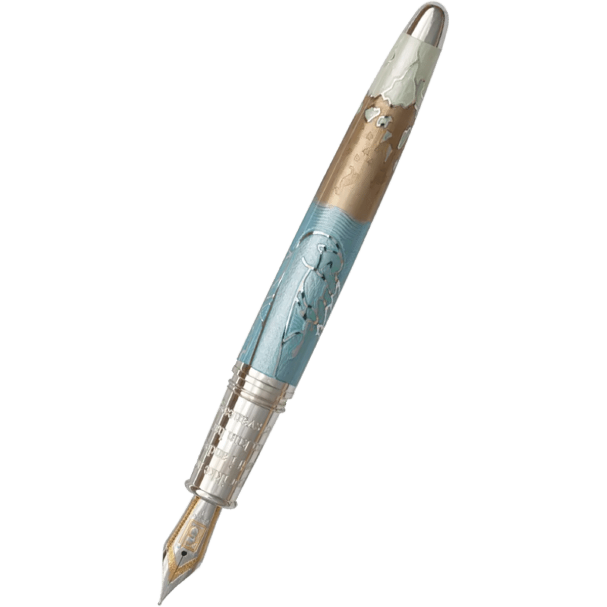 David Oscarson Hans Christian Andersen Fountain Pen - Azure Copper White - Pen Boutique Ltd