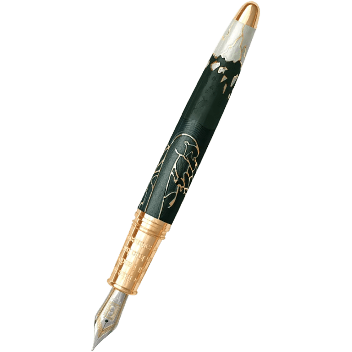 David Oscarson Hans Christian Andersen Fountain Pen - Black White Gold - Pen Boutique Ltd