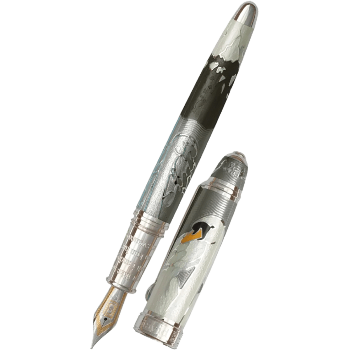 David Oscarson Hans Christian Andersen Fountain Pen - Grey Black White - Pen Boutique Ltd