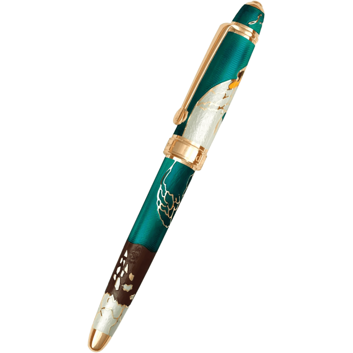 David Oscarson Hans Christian Andersen Fountain Pen - Teal Coffee White Gold - Pen Boutique Ltd