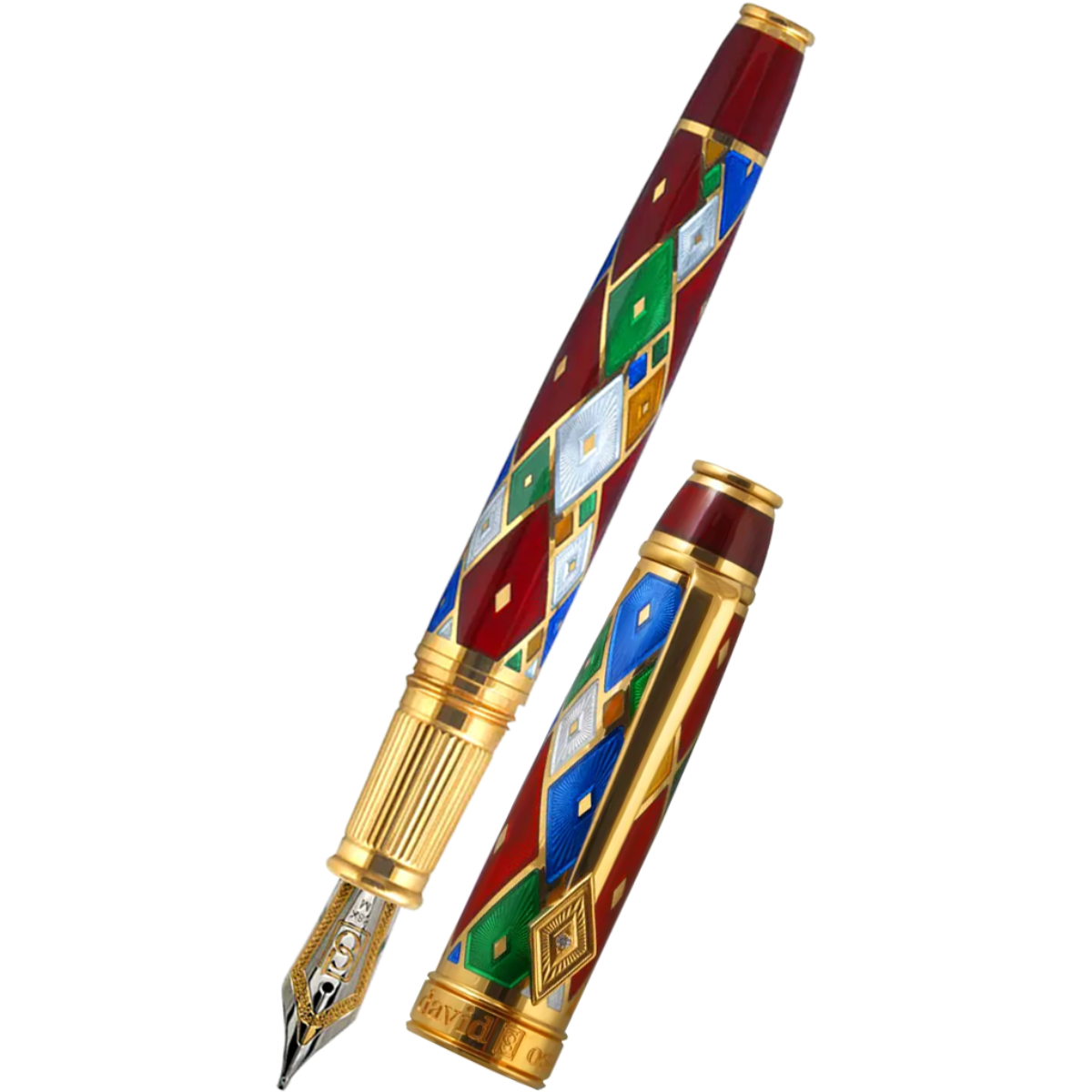 David Oscarson Harlequin Fountain Pen - Ruby Red - Pen Boutique Ltd