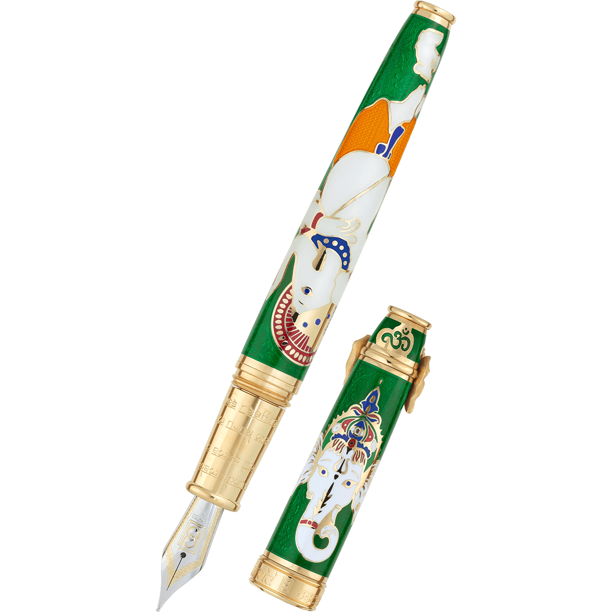 David Oscarson Lord Ganesha Fountain Pen - Emerald Green - Pen Boutique Ltd