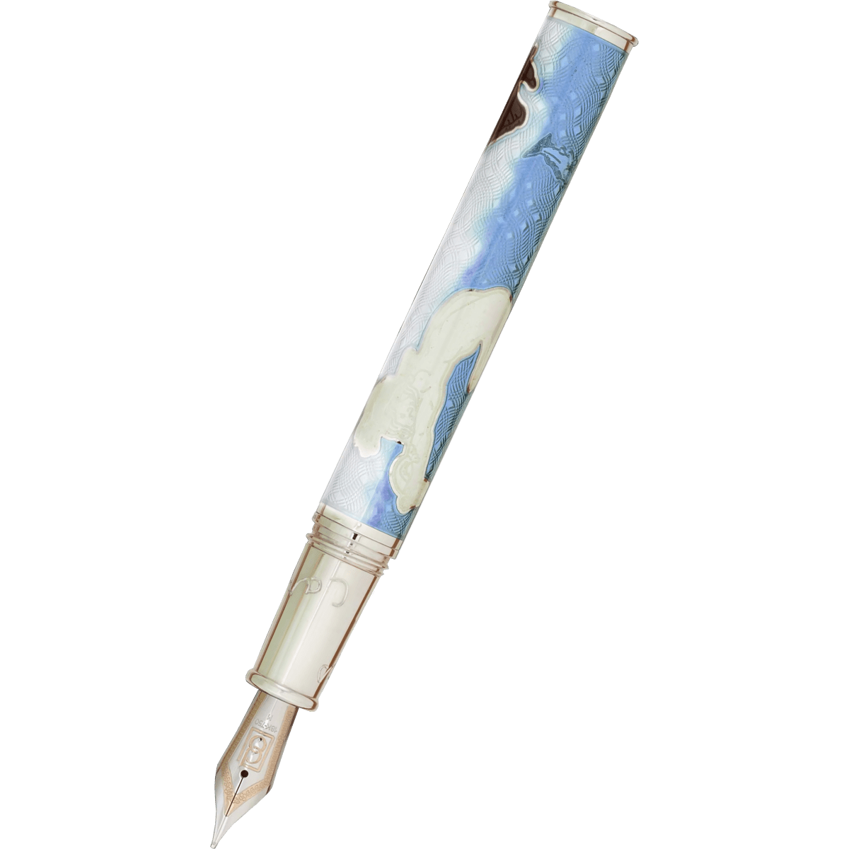 David Oscarson Marriage of the Waters Fountain Pen - Sapphire - Pen Boutique Ltd