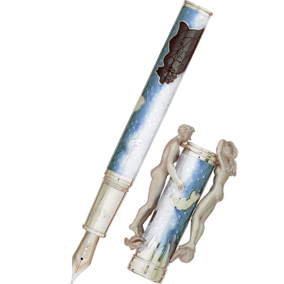 David Oscarson Marriage of the Waters Fountain Pen - Sapphire - Pen Boutique Ltd