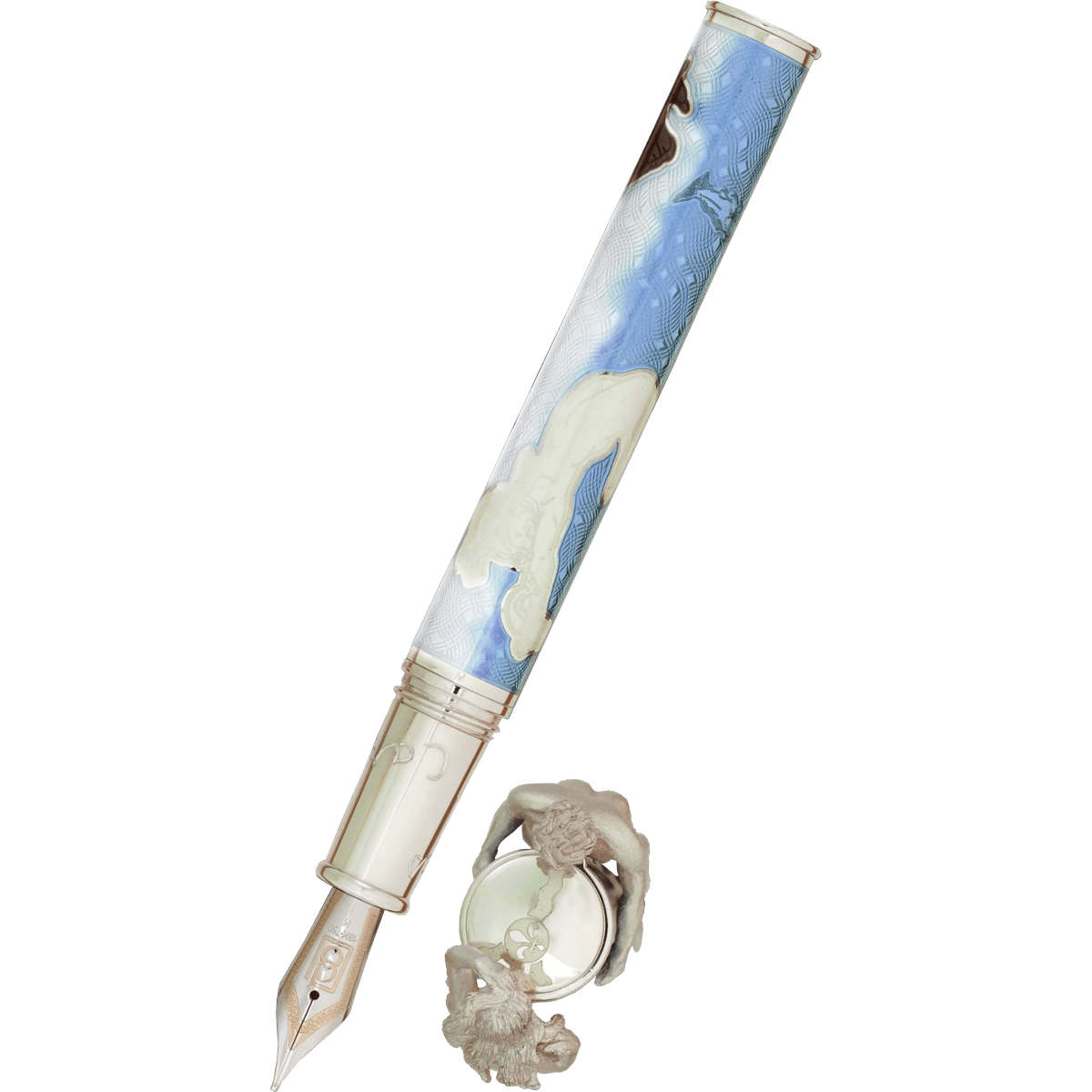 David Oscarson Marriage of the Waters Fountain Pen - Sapphire - Pen Boutique Ltd