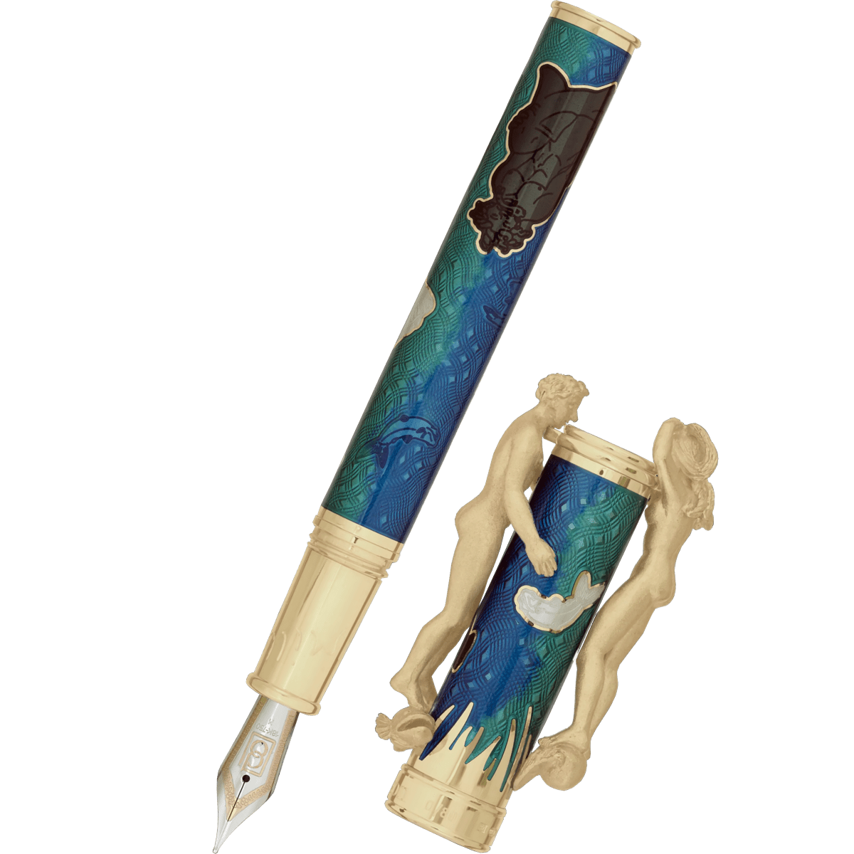 David Oscarson Marriage of the Waters Fountain Pen - Teal - Pen Boutique Ltd