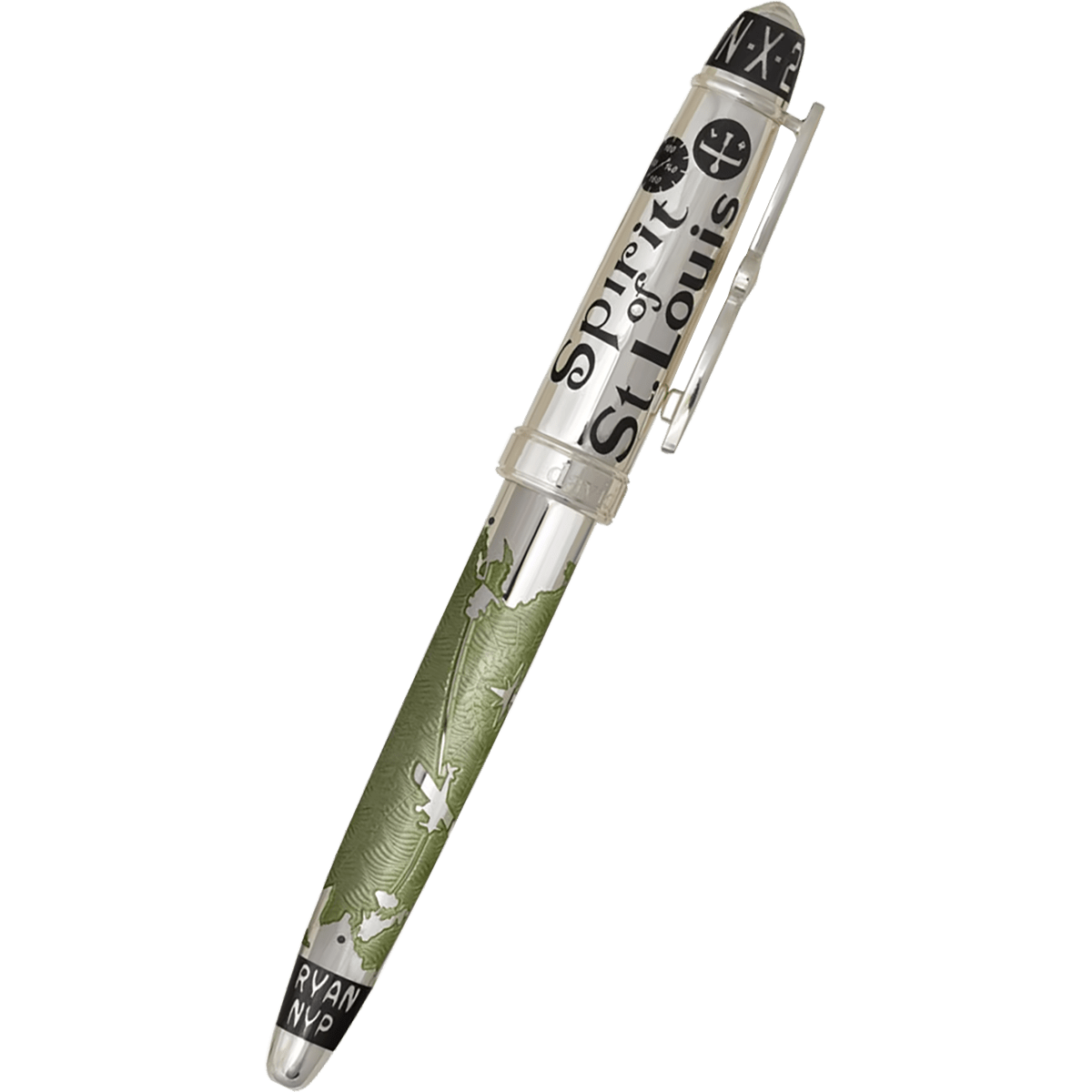 David Oscarson Spirit of St. Louis Fountain Pen - Charles Lindbergh Sea Green - Pen Boutique Ltd