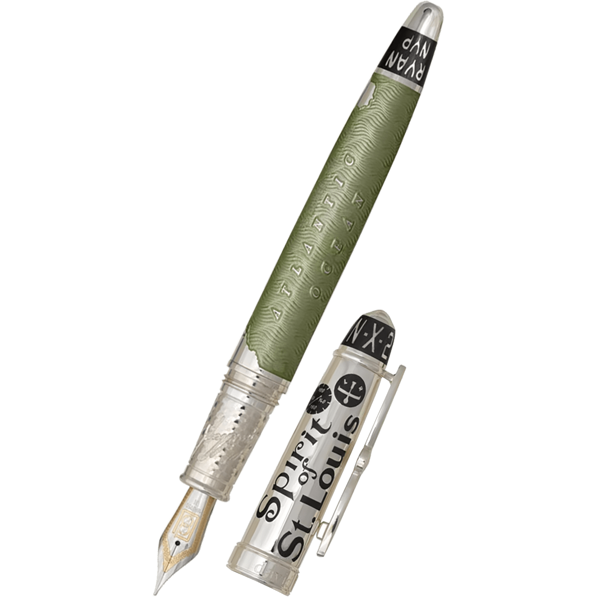 David Oscarson Spirit of St. Louis Fountain Pen - Charles Lindbergh Sea Green - Pen Boutique Ltd