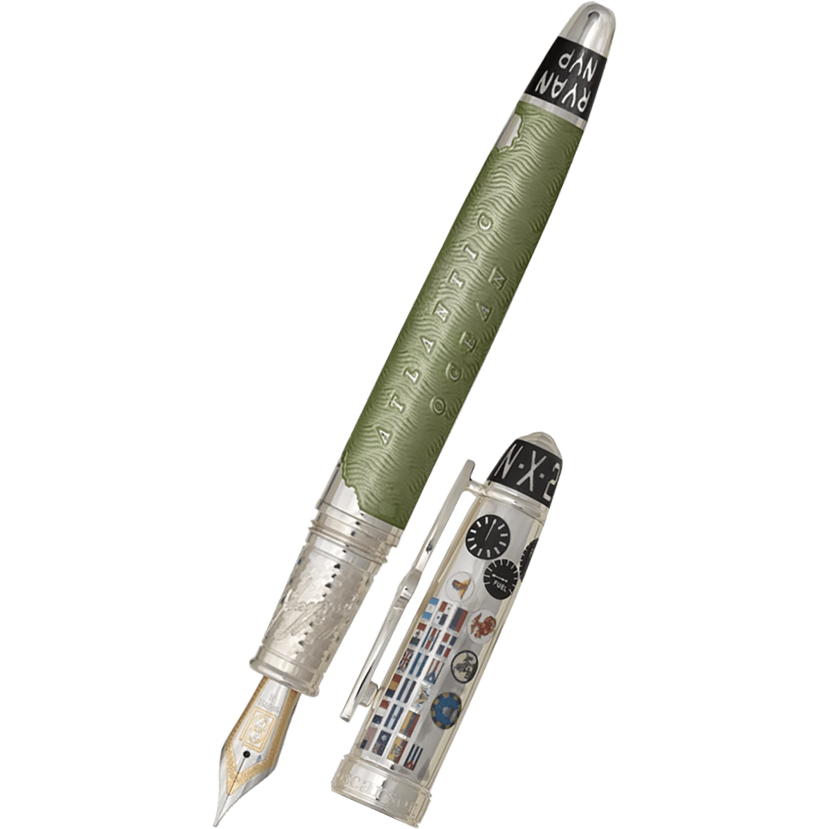 David Oscarson Spirit of St. Louis Fountain Pen - Charles Lindbergh Sea Green - Pen Boutique Ltd