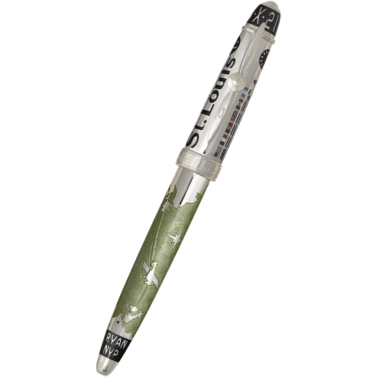 David Oscarson Spirit of St. Louis Rollerball Pen - Charles Lindbergh Sea Green - Pen Boutique Ltd