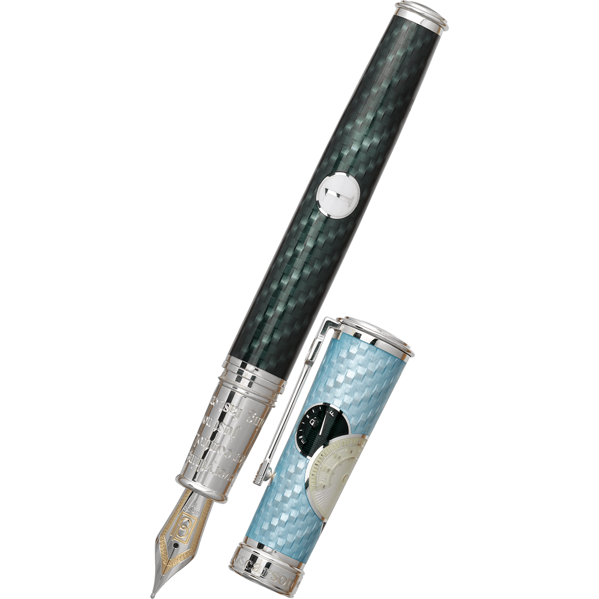 David Oscarson Take It To The Limit Fountain Pen - Sky Blue Carbon - Pen Boutique Ltd
