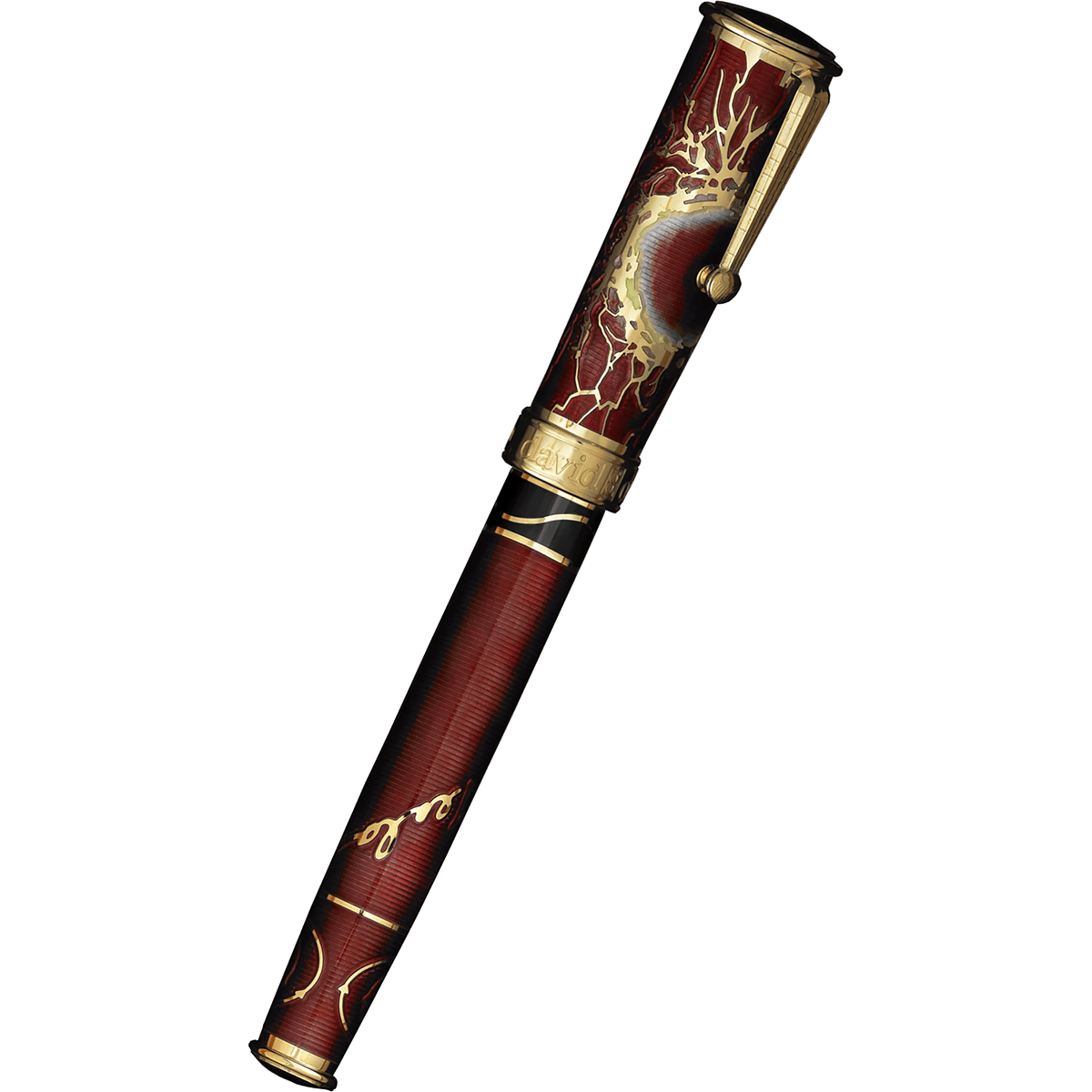 David Oscarson Tesla Fountain Pen - Translucent Red - Pen Boutique Ltd