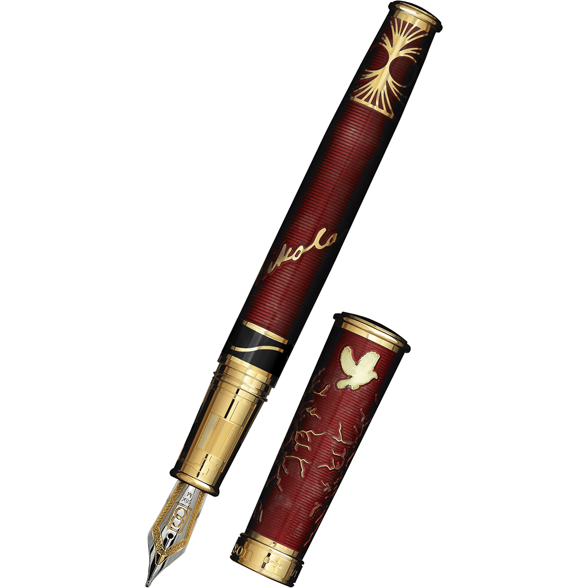 David Oscarson Tesla Fountain Pen - Translucent Red - Pen Boutique Ltd