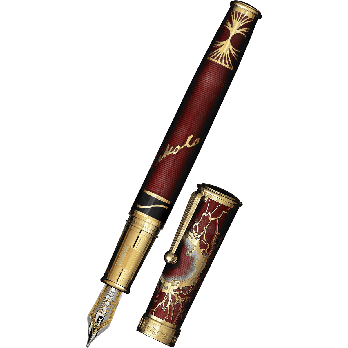 David Oscarson Tesla Fountain Pen - Translucent Red - Pen Boutique Ltd