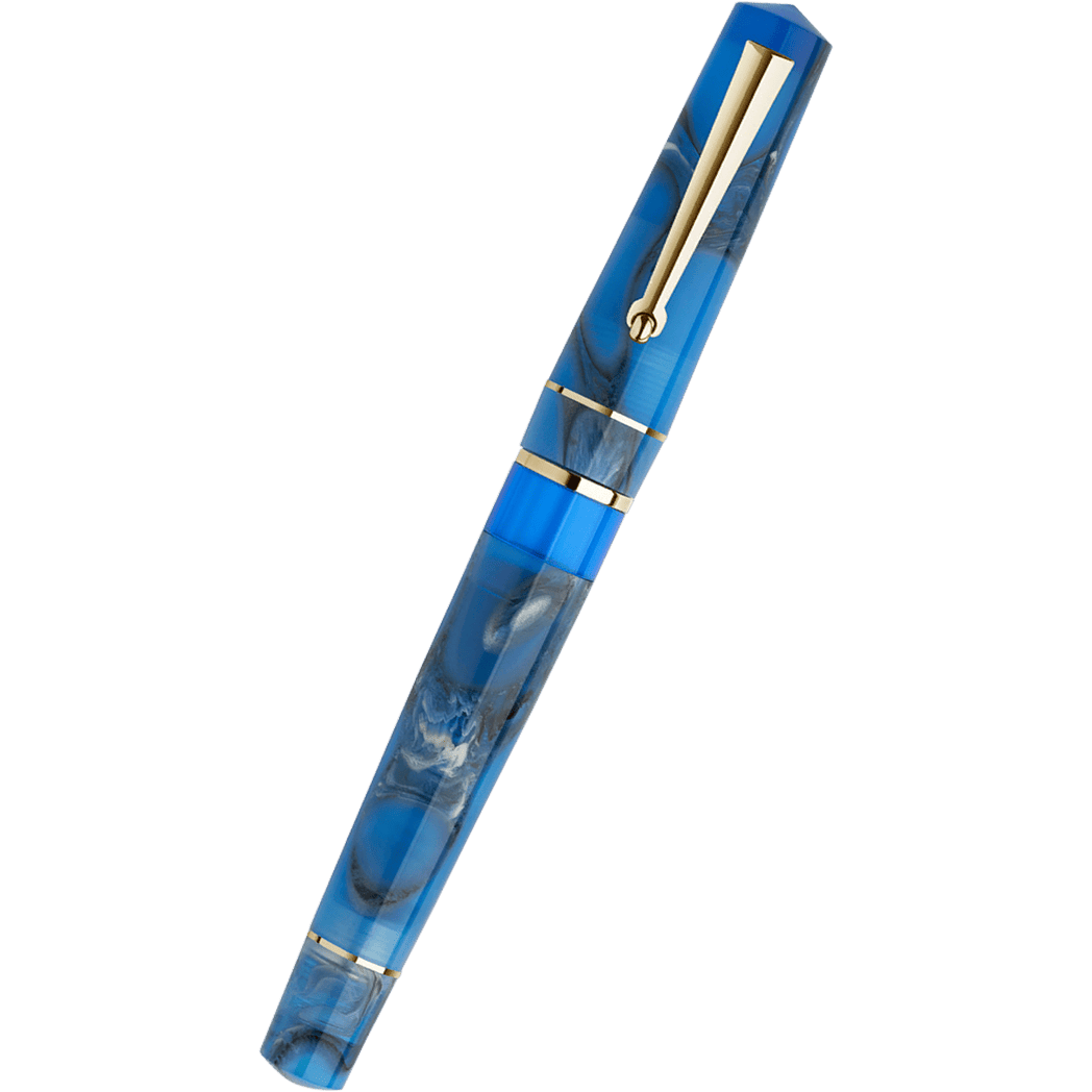 Delta Duna Reborn Fountain Pen - Blue Oasis - Steel - Pen Boutique Ltd