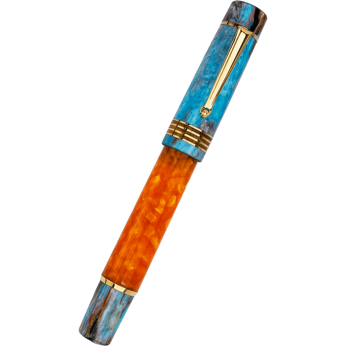 Delta Limited Edition Fountain Pen - DV Original - Orange Primary Manipulation 4.5 - Palladium Trim (Mid - Size) - Pen Boutique Ltd