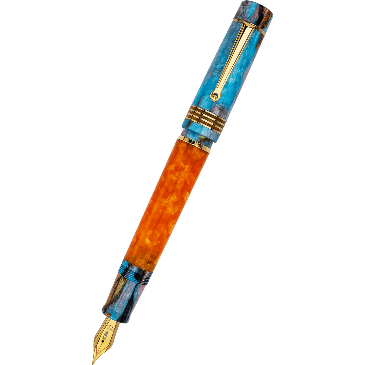 Delta Limited Edition Fountain Pen - DV Original - Orange Primary Manipulation 4.5 - Palladium Trim (Mid - Size) - Pen Boutique Ltd