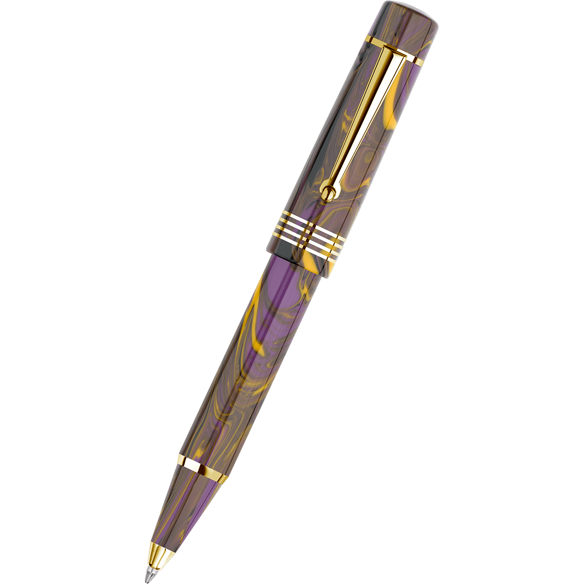 Delta Neo Gallery Ballpoint Pen - Iris - Gold Trim (Numbered Edition) - Pen Boutique Ltd