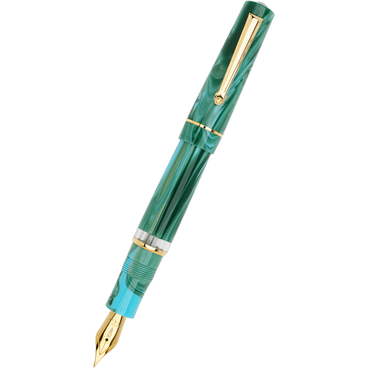 Delta Duna "P" Fountain Pen - Vortex Green - Gold Trim - Pen Boutique Ltd