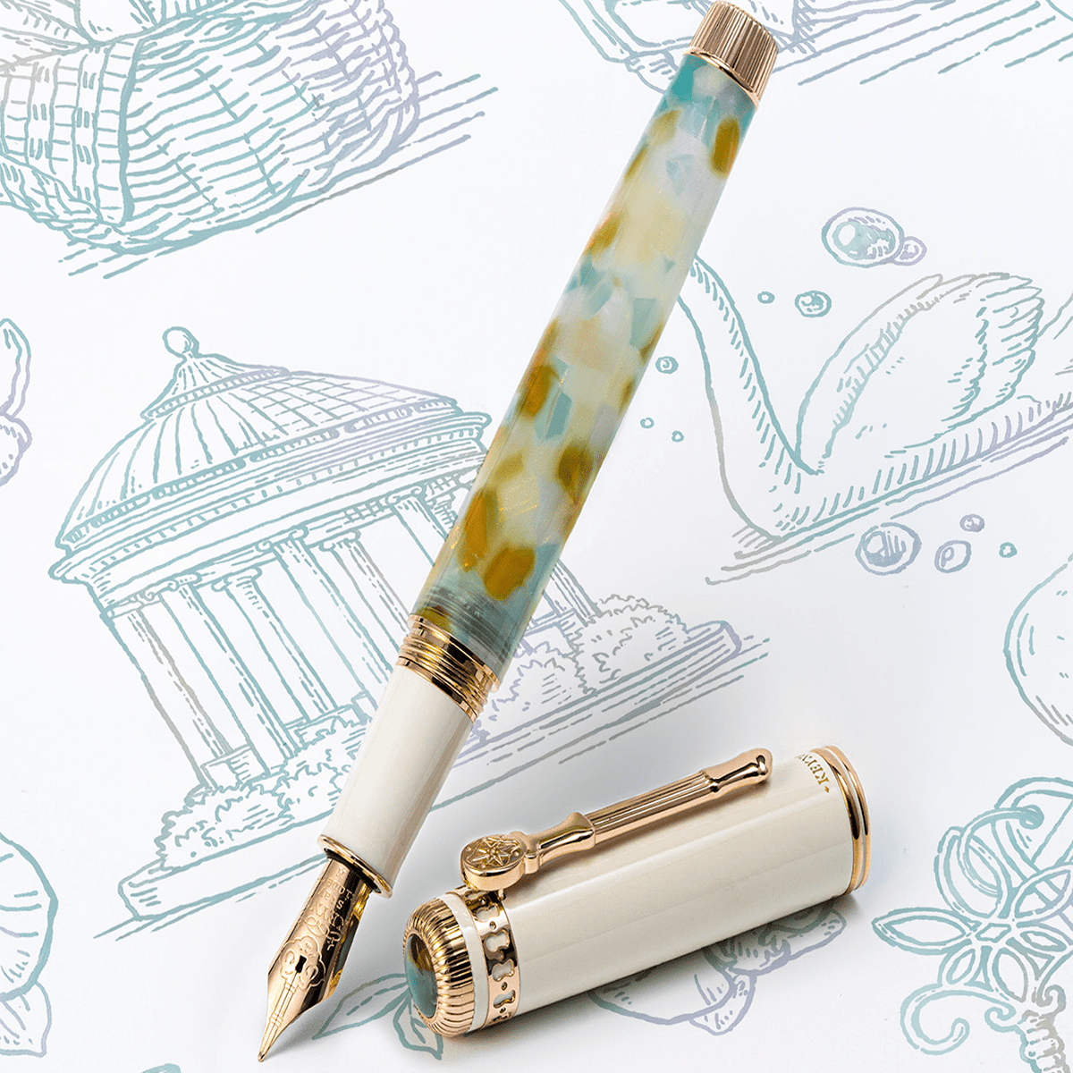 Dominant Industry Keyno 001 Fountain Pen - Serenity (Limited Edition) - Pen Boutique Ltd