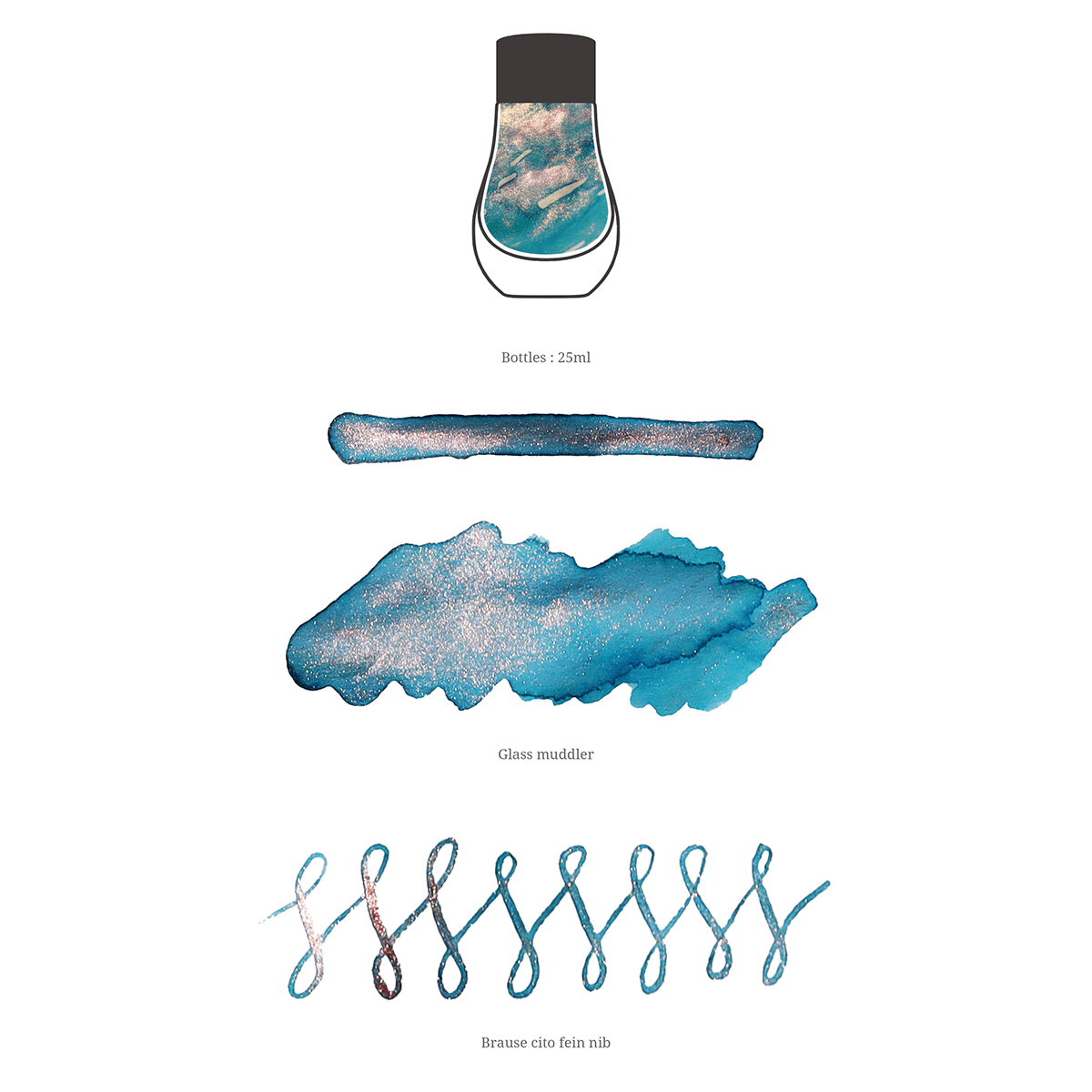 Dominant Industry Pearl Ink Bottle - Bleuze Hadancourt - 25ml (Painter Series) - Pen Boutique Ltd