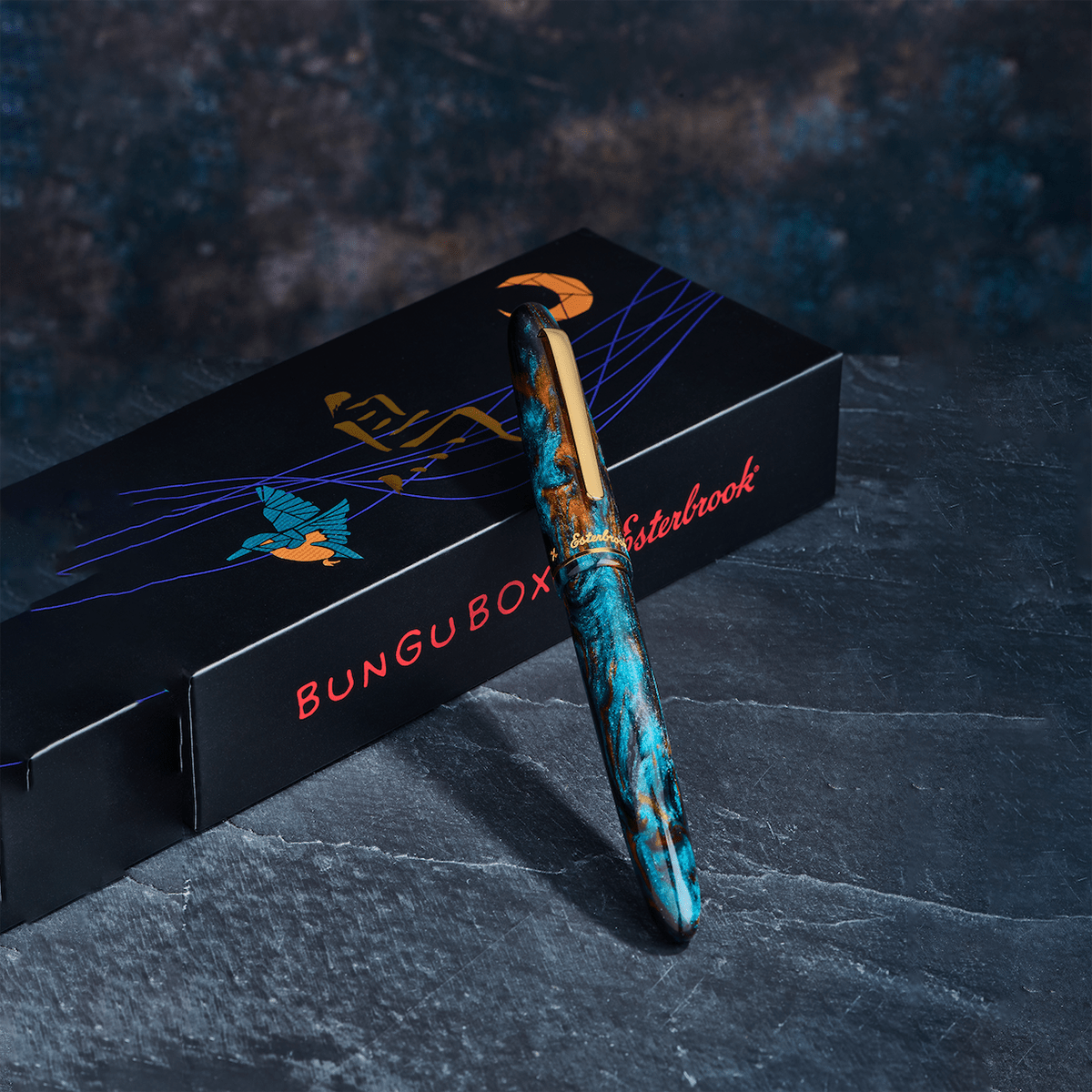 Esterbrook x BUNGUBOX Estie Fountain Pen - The Kachofugetsu Kingfisher ( Limited Production) - Pen Boutique Ltd