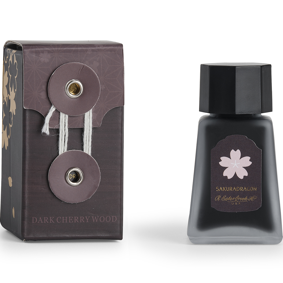 Esterbrook x Sakura Dragon Ink Bottle - Dark Cherry Wood - 30ml-Pen Boutique Ltd