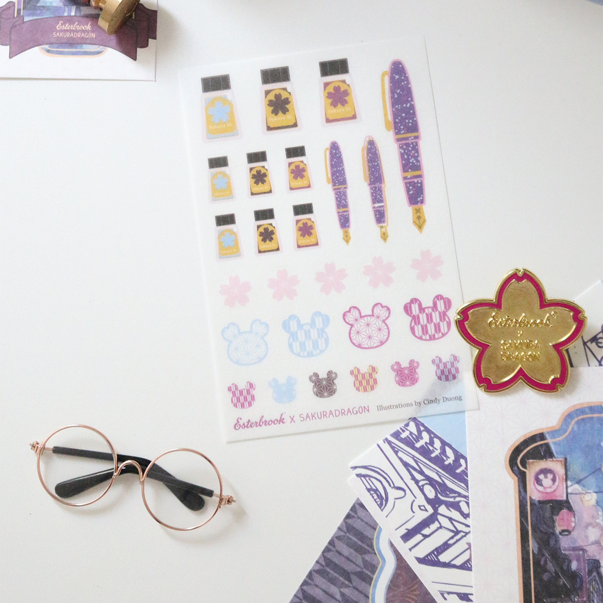 Esterbrook x Sakura Dragon Sticker Sheet - Sakura Street-Pen Boutique Ltd