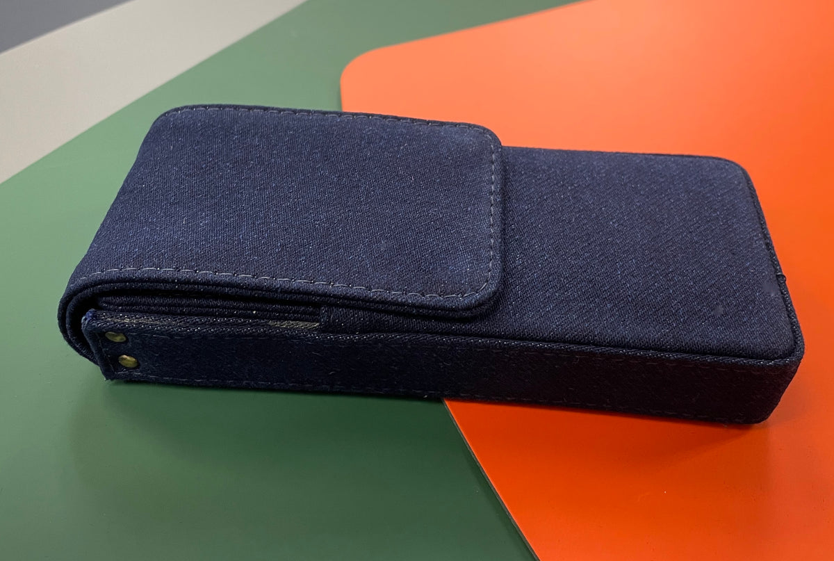 Girologio Cotton Denim Pen Case - 3 Magnet - Pen Boutique Ltd