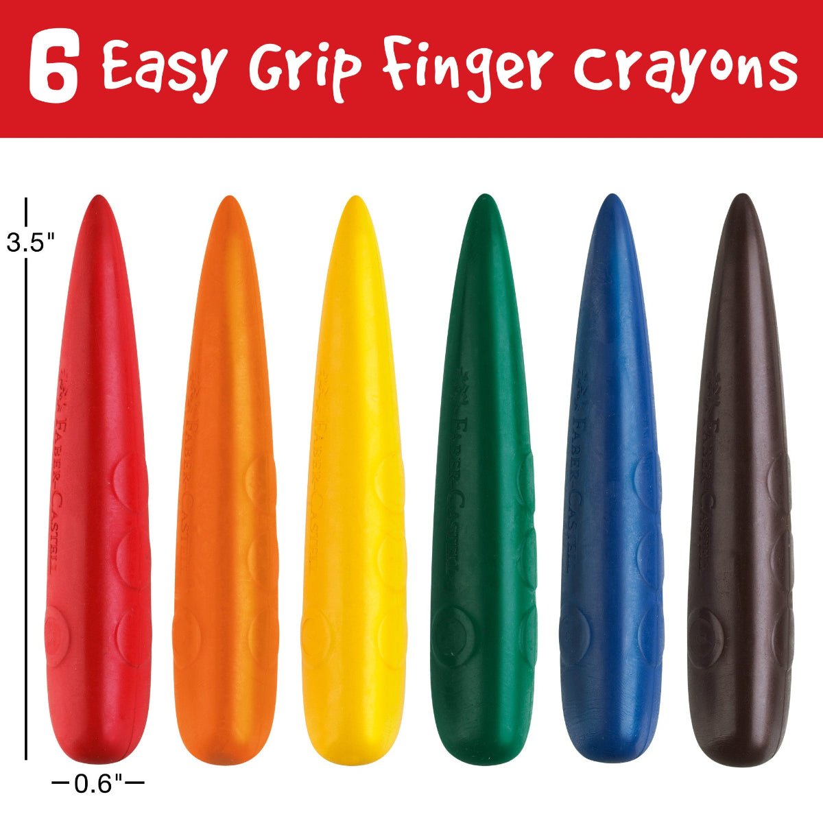 Faber-Castell Little Creatives 6 Easy Grip Finger Crayons - Pen Boutique Ltd